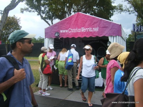 International Christian Tennis Association exhibitor's booth near Grandstand